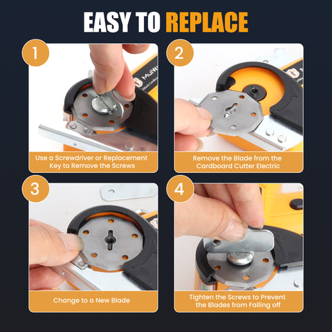 Mulwark Cardboard Cutter Electric, 4.2V Electric Scissors Cordless LED Display, Includes 2 Spare Blades, 4-Speed Electric Box Cutter for Cardboard, Carpet, Plastic, Leather, Portable Cutting Tool