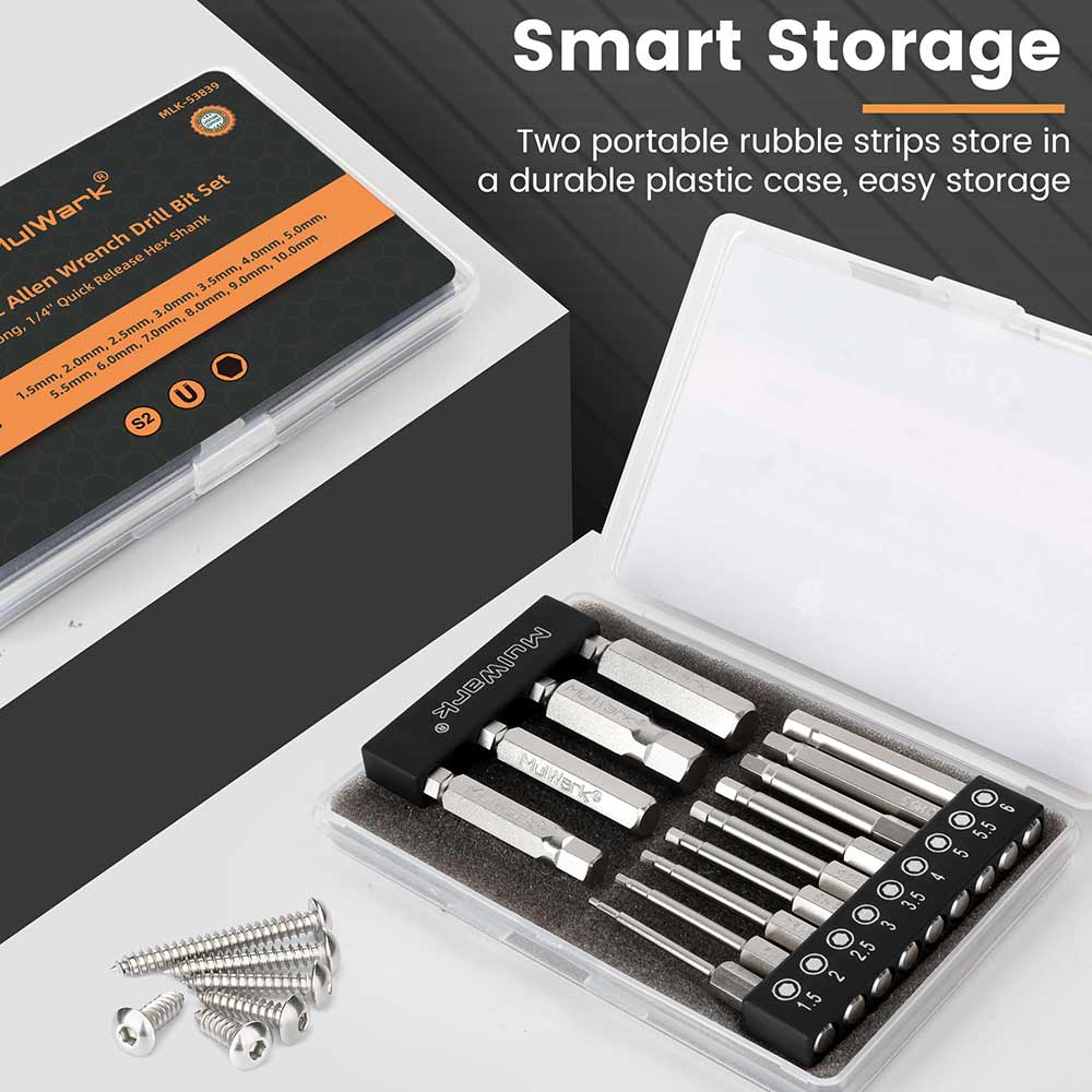Universal Allen Bit 13-Piece Magnetic S2 Steel Hex Allen Bit Set – Mulwark