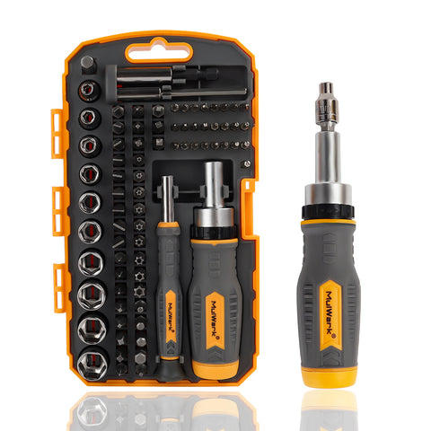 77 Pieces Ratchet Screwdriver Set with Case-1