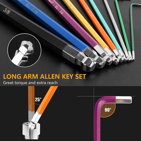 28-Piece Magnetic Ball End Allen Wrench Set with T-Handle