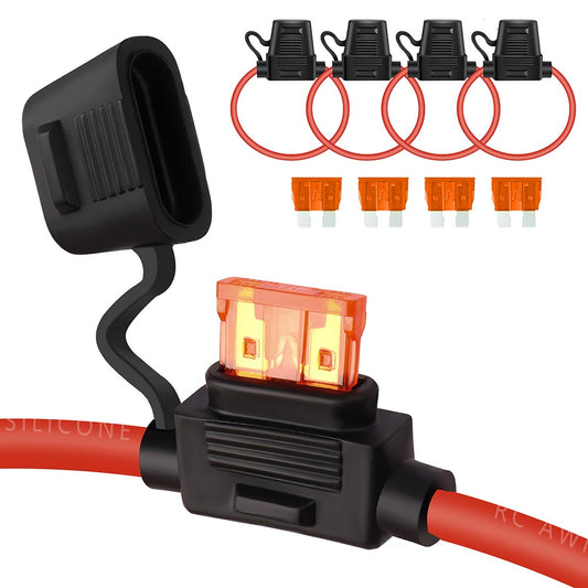 4 Pack 10 Gauge Wire Inline Fuse Holders