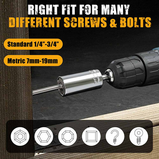2pc Universal Socket Set with Power Drill Adapter