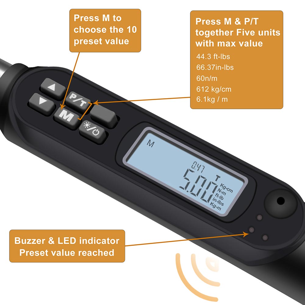3/8" Digital Torque Wrench Electronic Set – Mulwark