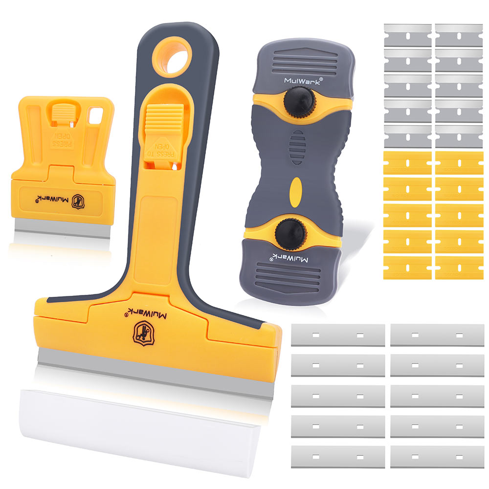 8 Inch Razor Scraper 3Pcs Razor Scraper Set with 30 Blades – Mulwark