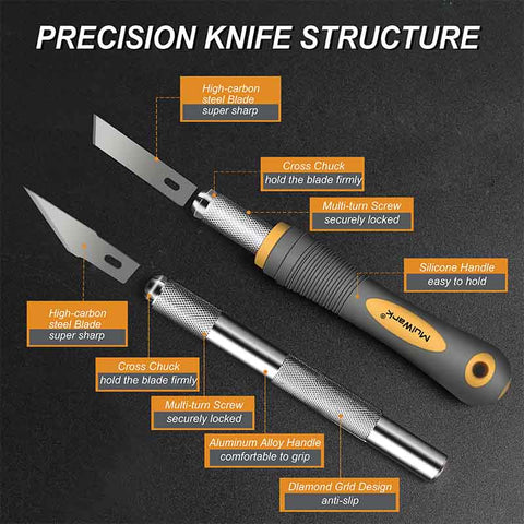 136 Piece Precision Hobby Knife Set - Exacto Knife Set