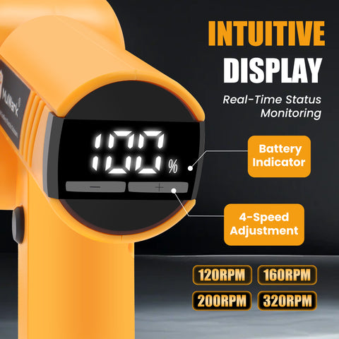 Mulwark Cardboard Cutter Electric, 4.2V Electric Scissors Cordless LED Display, Includes 2 Spare Blades, 4-Speed Electric Box Cutter for Cardboard, Carpet, Plastic, Leather, Portable Cutting Tool