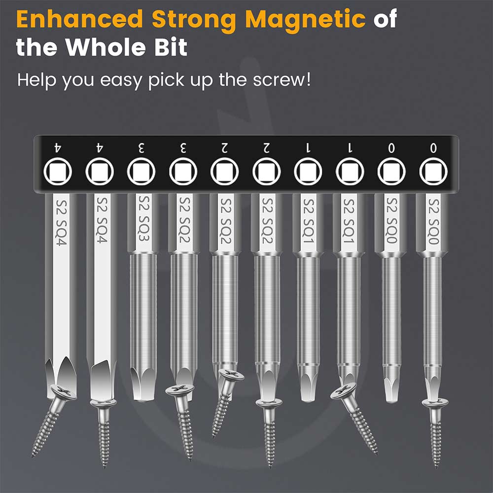 10PC Robertson Square Drill Bits Set-2