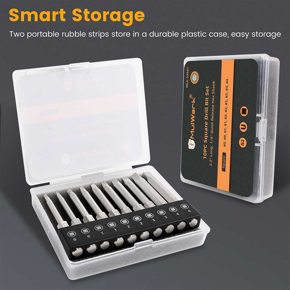 10PC Robertson Square Drill Bits Set-3