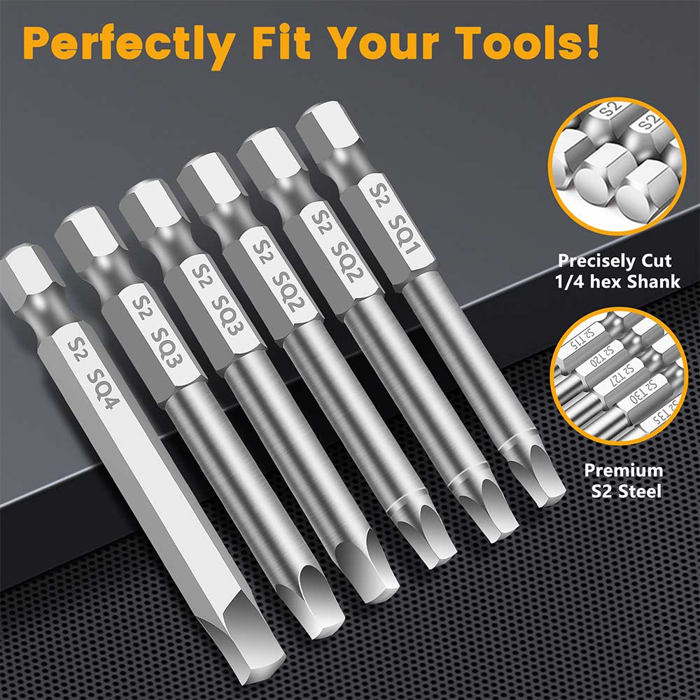 10PC Robertson Square Drill Bits Set-4