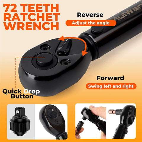 Torque Wrench 1/4-Inch Dr. 15-Piece Kit