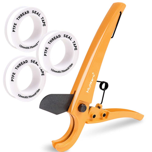 Heavy-Duty PVC Pipe Cutter with Teflon Tape, Cuts up to 1-1/4