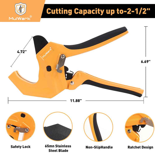 Heavy-Duty PVC Pipe Cutter with Teflon Tape, Cuts up to 1-1/2