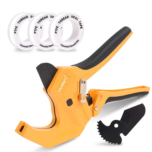 Heavy-Duty PVC Pipe Cutter with Teflon Tape, Cuts up to 1-5/8