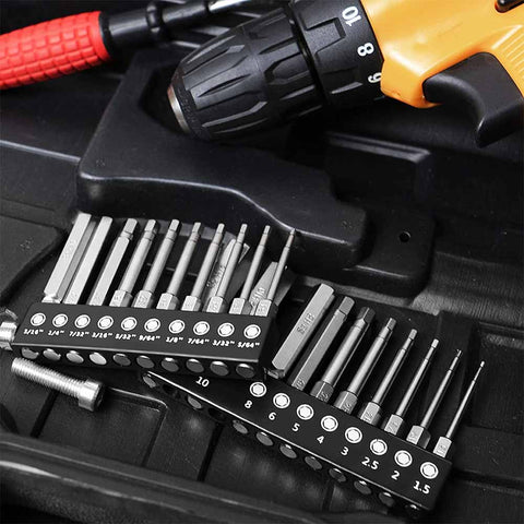 10pc Metric & 10pc SAE Allen Wrench Drill Bit Set-4