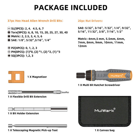 Magnetic Ratcheting Screwdriver Bit Set-1