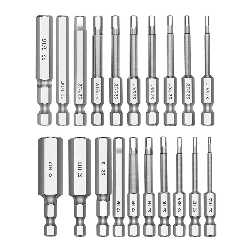 10pc Metric & 10pc SAE Allen Wrench Drill Bit Set