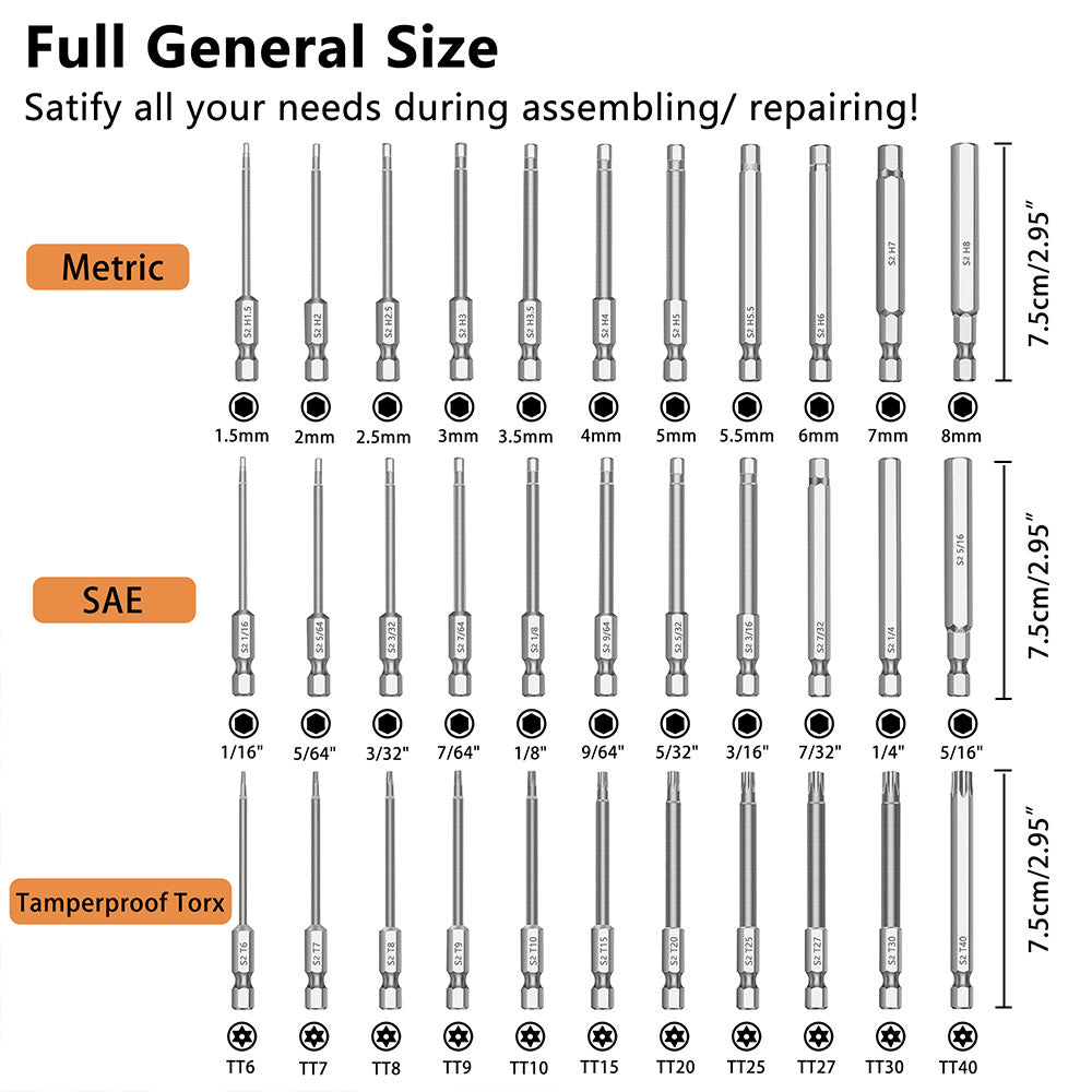 Allen Wrench Drill Bit Set Metric and SAE Tamper Proof-1