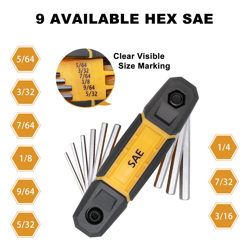 17pc Folding Allen Wrench Set-1