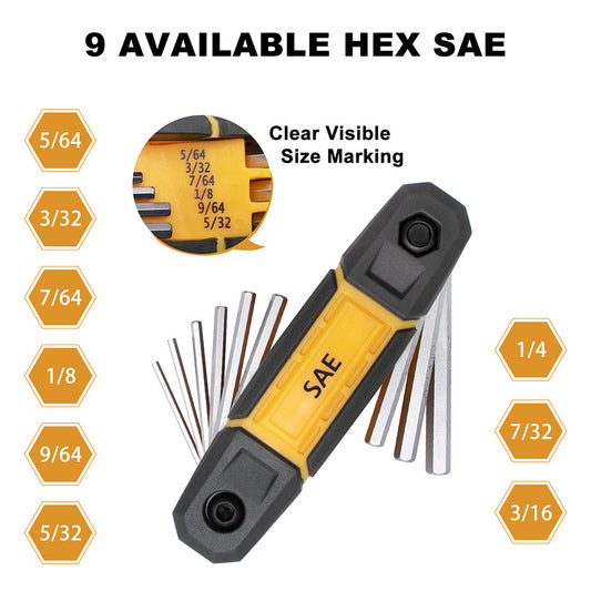17pc Folding Allen Wrench Set-1